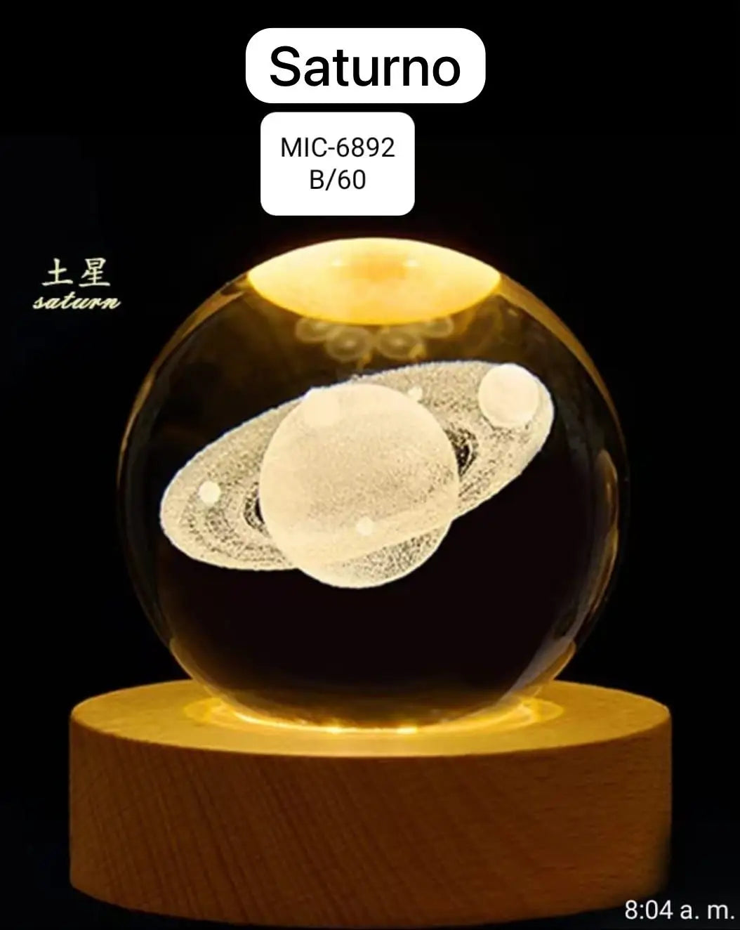 ZAYA ✨ Lampara Esfera De Cristal Rotación infinita ➕ Envío Gratis