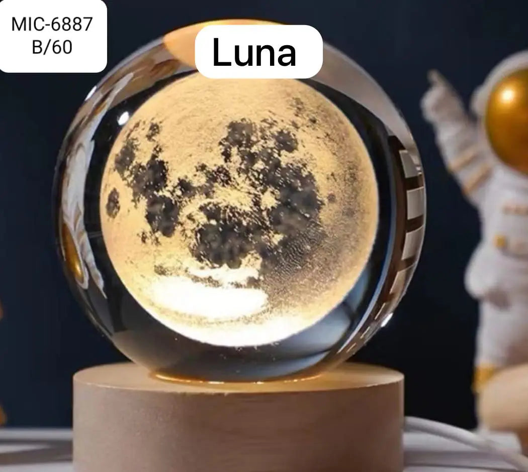 ZAYA ✨ Lampara Esfera De Cristal Rotación infinita ➕ Envío Gratis
