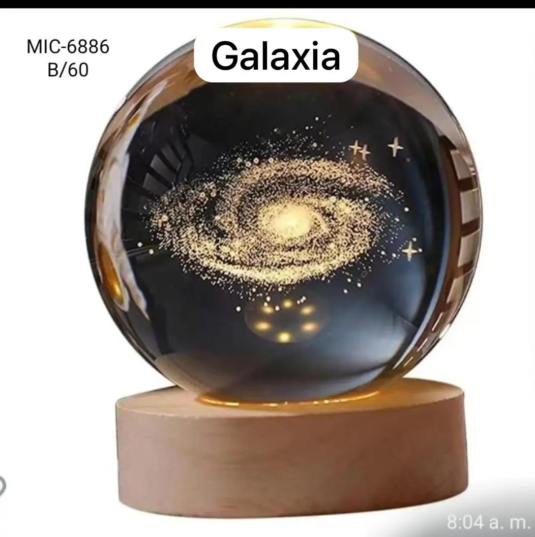 ZAYA ✨ Lampara Esfera De Cristal Rotación infinita ➕ Envío Gratis