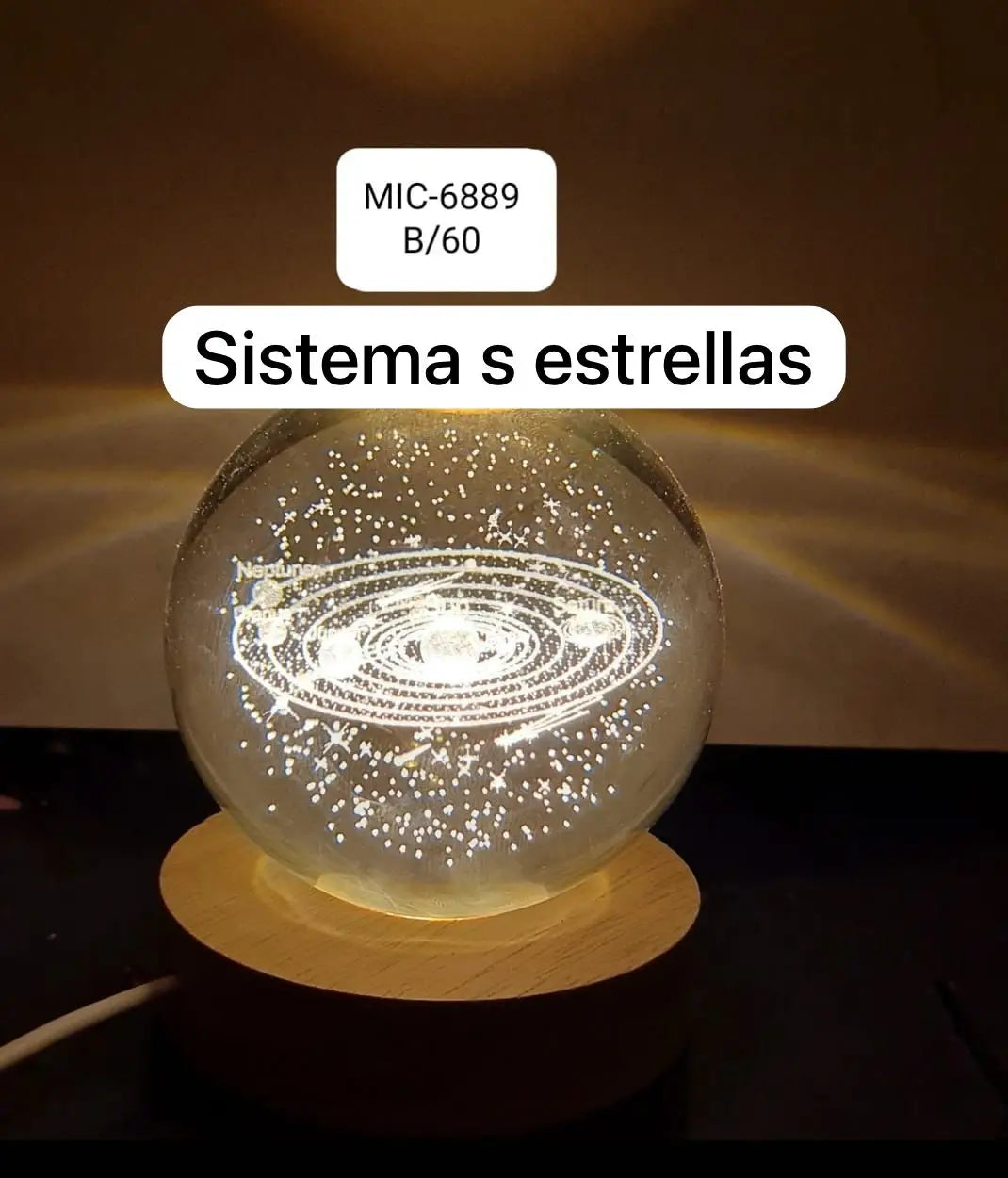 ZAYA ✨ Lampara Esfera De Cristal Rotación infinita ➕ Envío Gratis