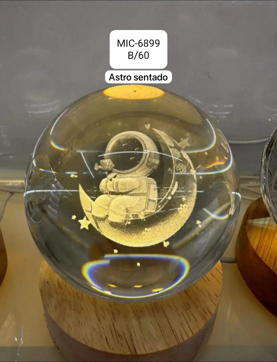 ZAYA ✨ Lampara Esfera De Cristal Rotación infinita ➕ Envío Gratis