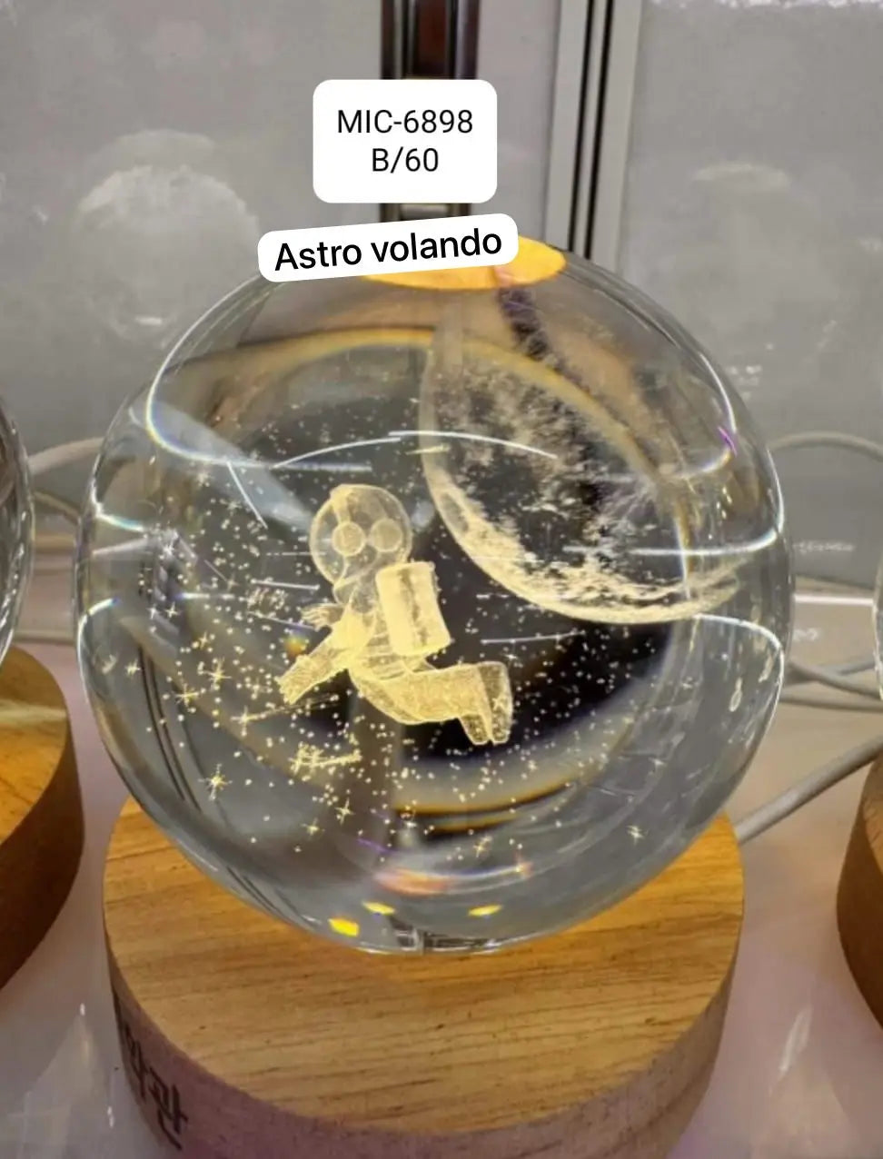 ZAYA ✨ Lampara Esfera De Cristal Rotación infinita ➕ Envío Gratis
