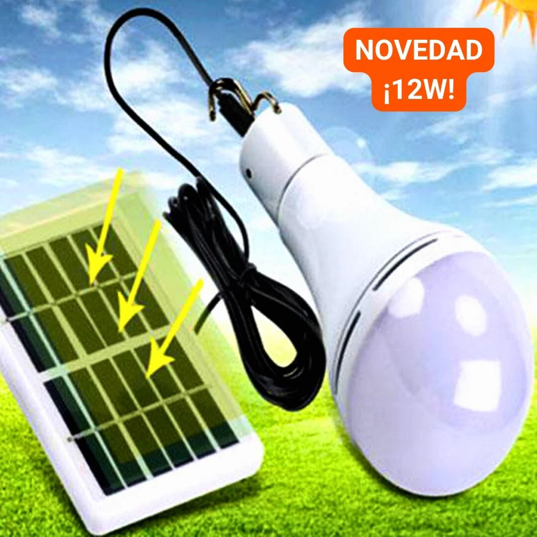 Bombillas LED 12W Con Paneles Solares : ¡Luz Sin Enchufes y Gratis!