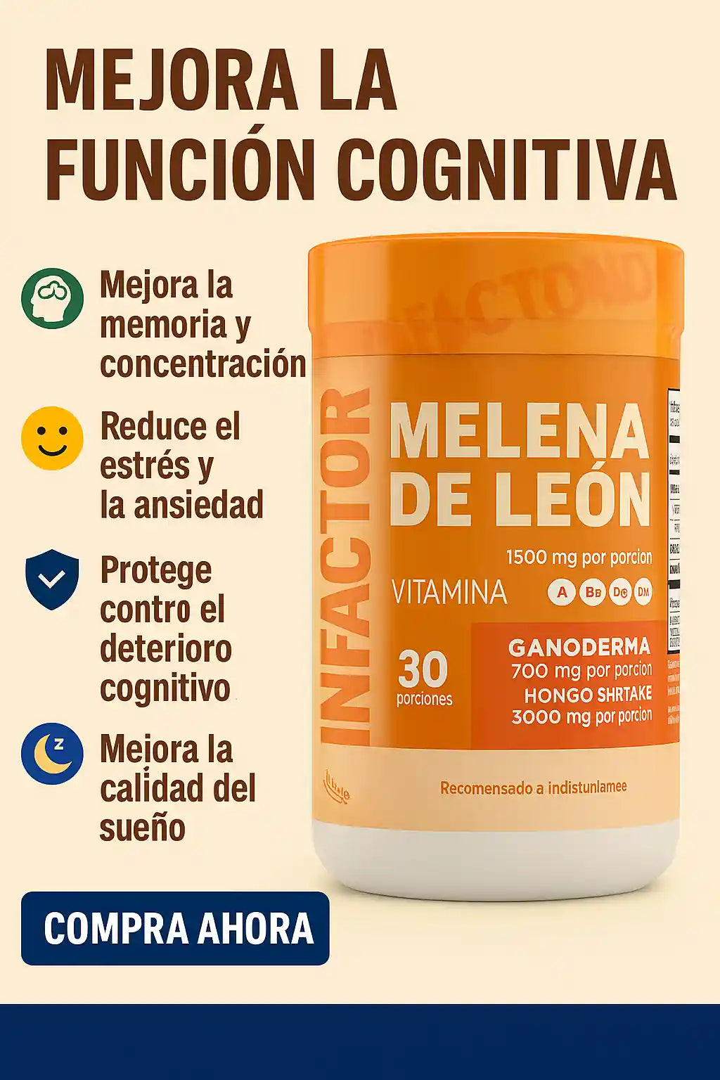 🌿 Melena de León Fortificada 1000 mg 💊 ENVÍO GRATIS