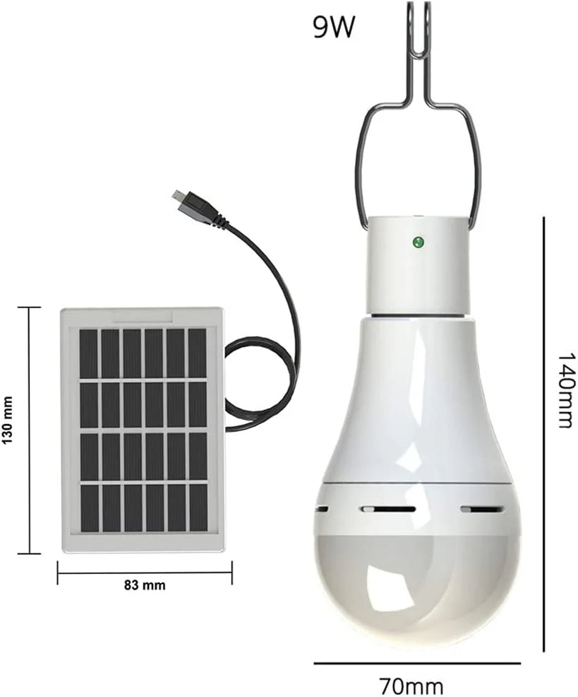 Bombillas LED 12W Con Paneles Solares : ¡Luz Sin Enchufes y Gratis!