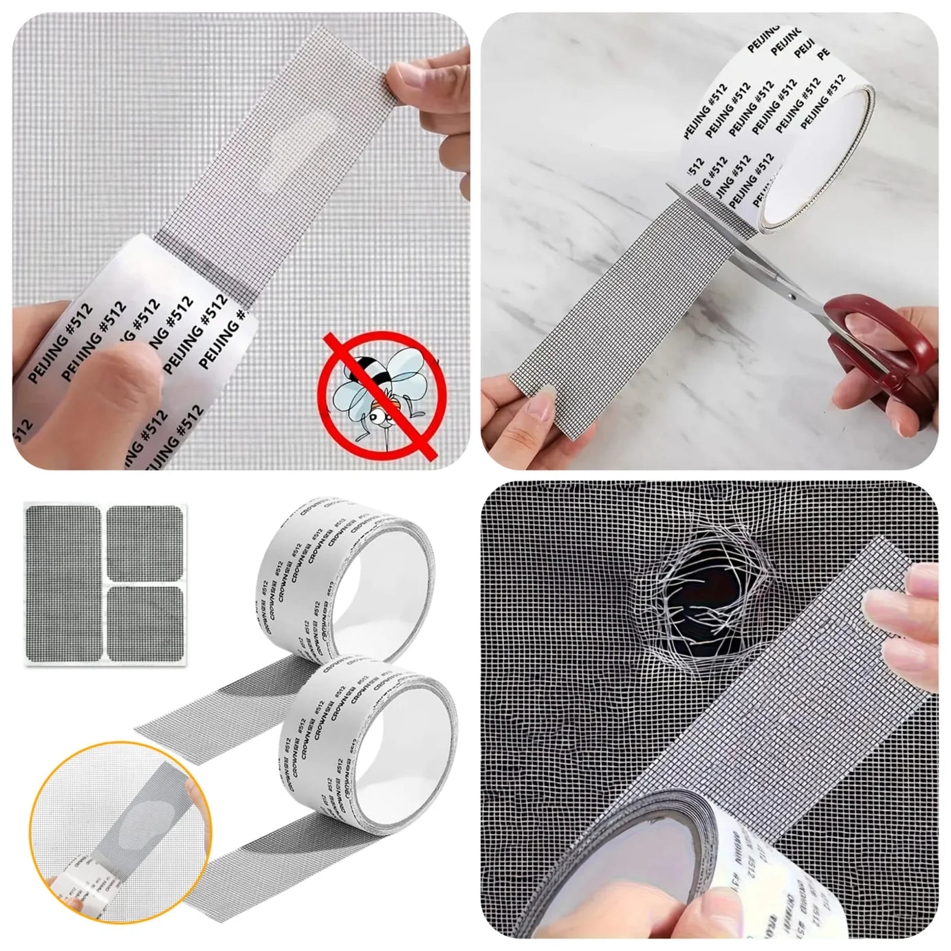 Cinta Adhesiva Fuerte para Mosquiteras, Ventanas y Agujeros ➕ Envió Gratis