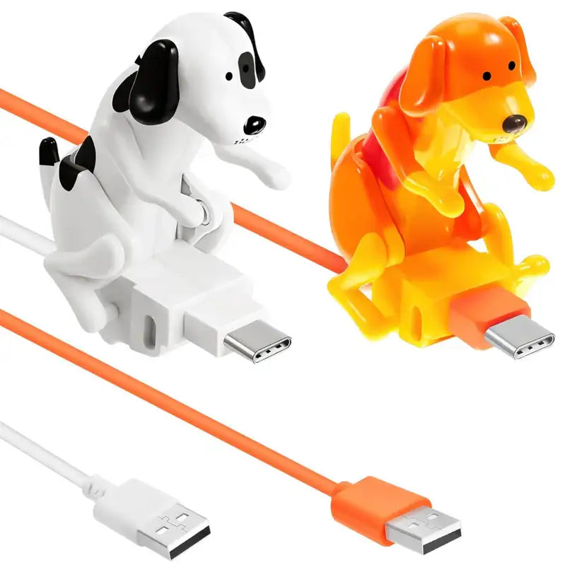 Cargador para iPhone y Tipo-C con Diseño de Perro Divertido en Acción