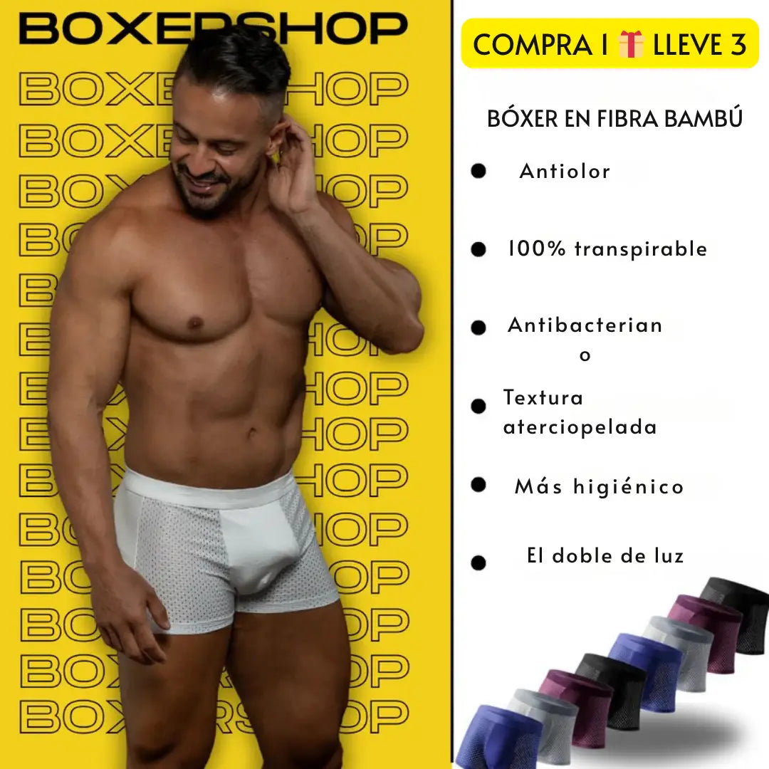BÓXERS DE FIBRA DE BAMBÚ ✨ BAMBOOWEAR PREMIUM x3 ➕ Envío Gratis