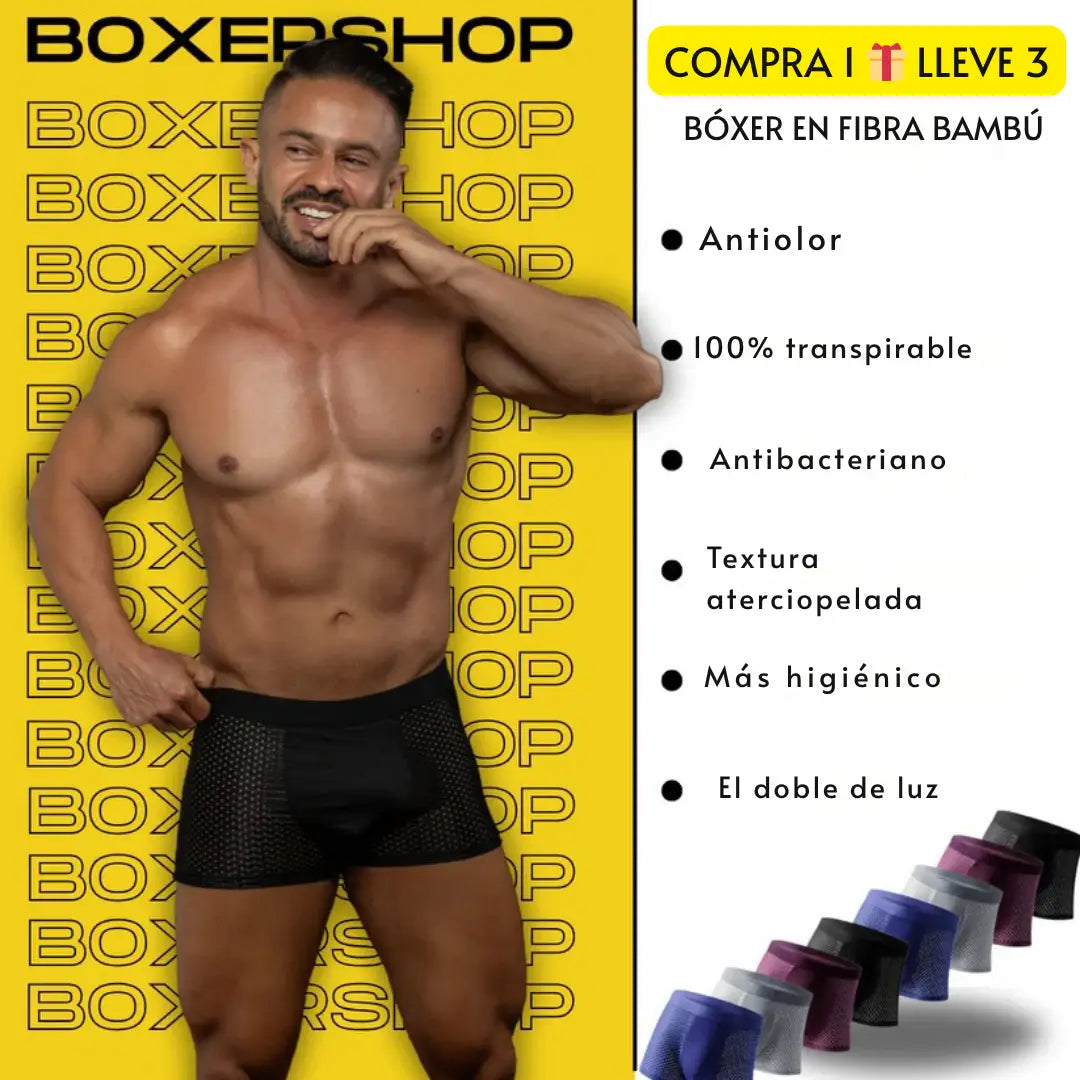 BÓXERS DE FIBRA DE BAMBÚ ✨ BAMBOOWEAR PREMIUM x3 ➕ Envío Gratis