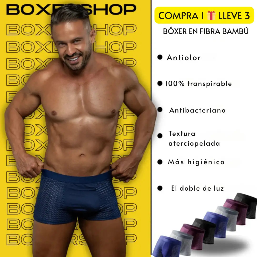 BÓXERS DE FIBRA DE BAMBÚ ✨ BAMBOOWEAR PREMIUM x3 ➕ Envío Gratis