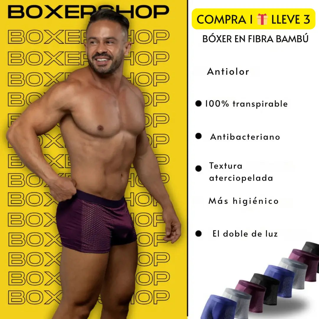 BÓXERS DE FIBRA DE BAMBÚ ✨ BAMBOOWEAR PREMIUM x3 ➕ Envío Gratis