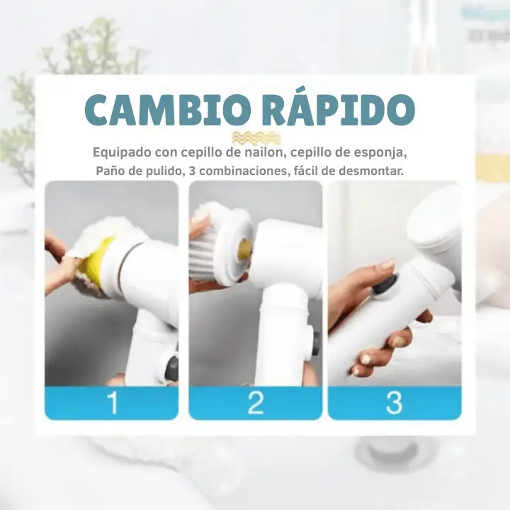 Cepillo Giratorio 5 en 1 de limpieza eléctrico mágico recargable