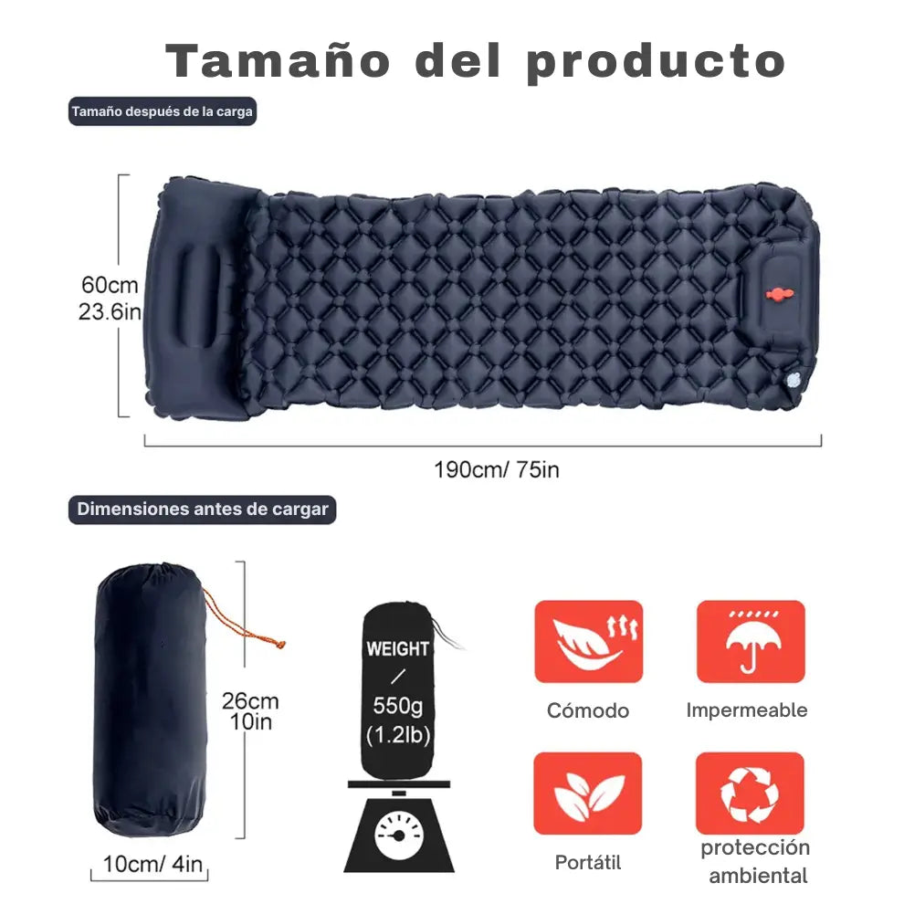 Colchoneta para dormir ultraligera y compacta: perfecta para llevar ➕ Envío Gratis