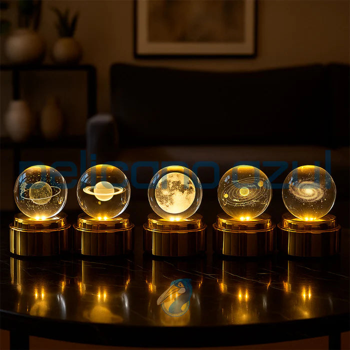 ZAYA ✨ Lampara Esfera De Cristal Rotación infinita ➕ Envío Gratis