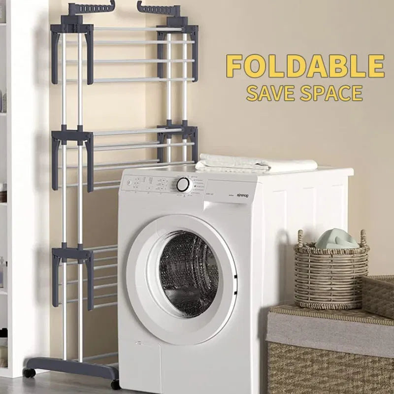 Tendedero De Ropa Plegable Con Ruedas ➕ Envío Gratis