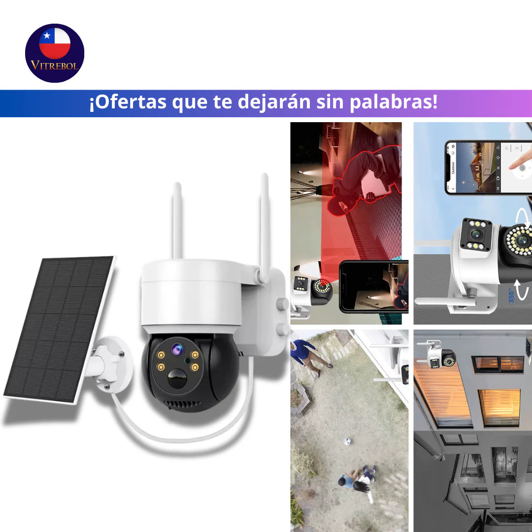 Cámara de Seguridad - Con Carga mediante panel solar.➕envio gratis (contamos solo con 40 unidades)