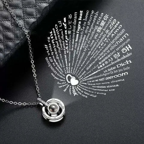 Collar "Te amo" en 100 Idiomas 🎁Caja Elegante de Regalo ➕ Envío Gratis
