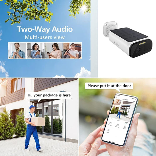 Cámara de Seguridad WiFi de 4 Mpx Con Panel Solar para Uso Exterior➕ Envió Gratis