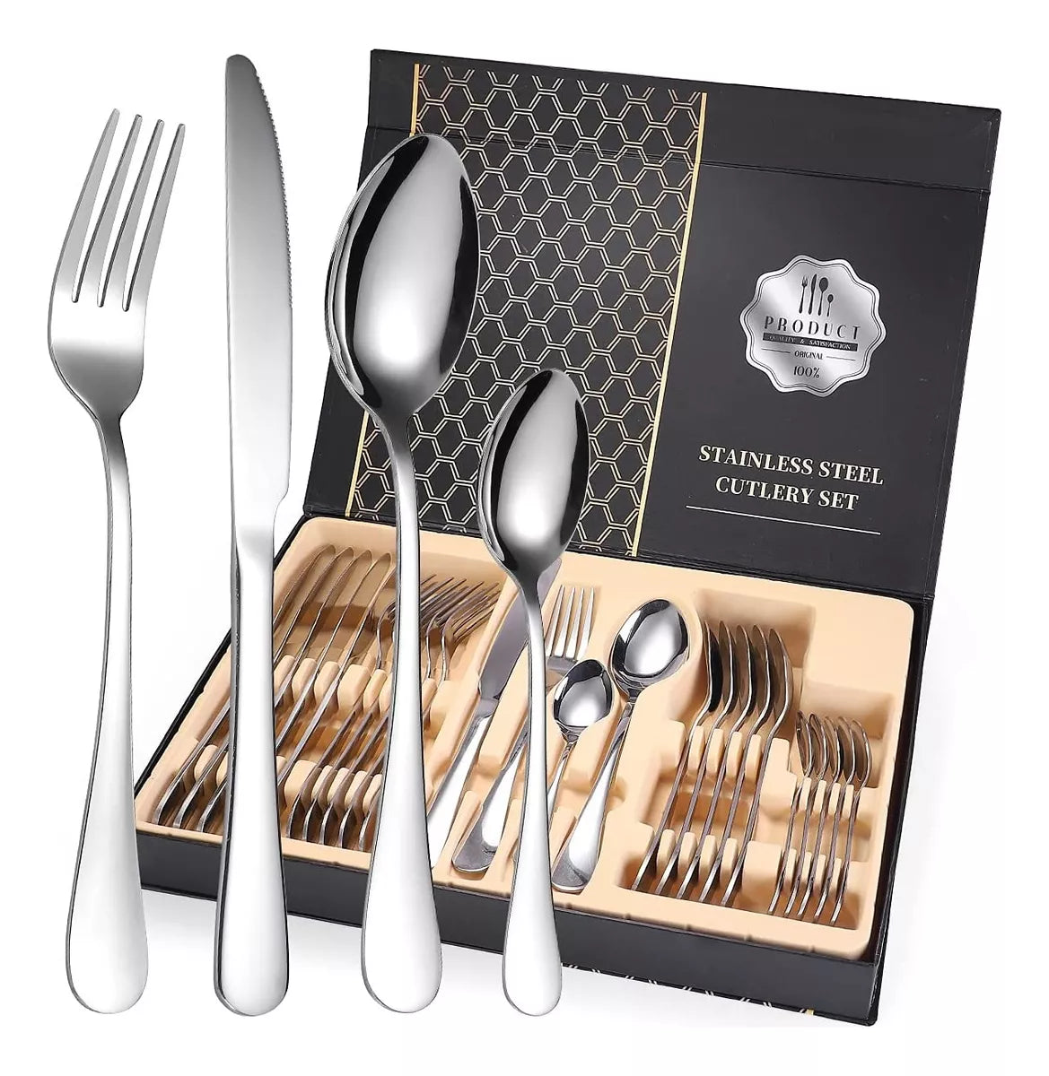 Cubiertos Minimalistas y Elegantes de 24 Piezas ➕ Envío Gratis