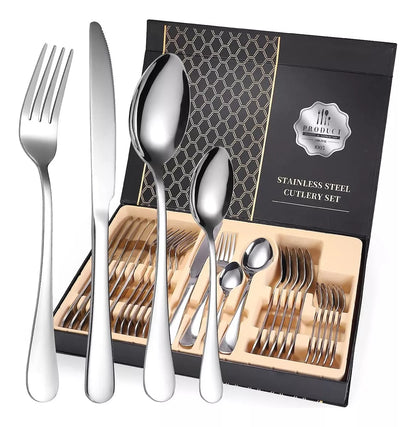 Cubiertos Minimalistas y Elegantes de 24 Piezas ➕ Envío Gratis