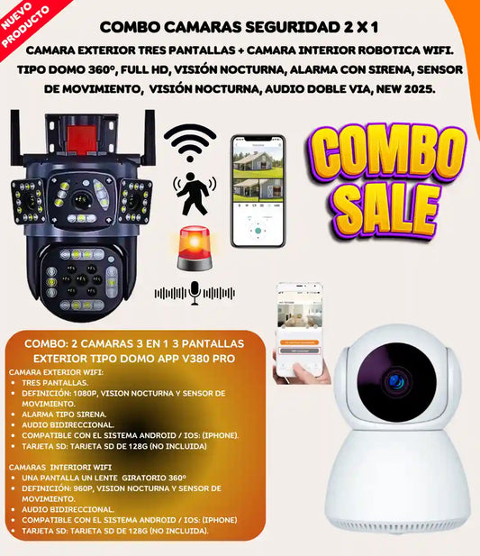 Cámara Inalámbrica WiFi HD Impermeable 🎁 Compra 1 Cámara y Lleva 1 de Regalo Tipo Xiaomi