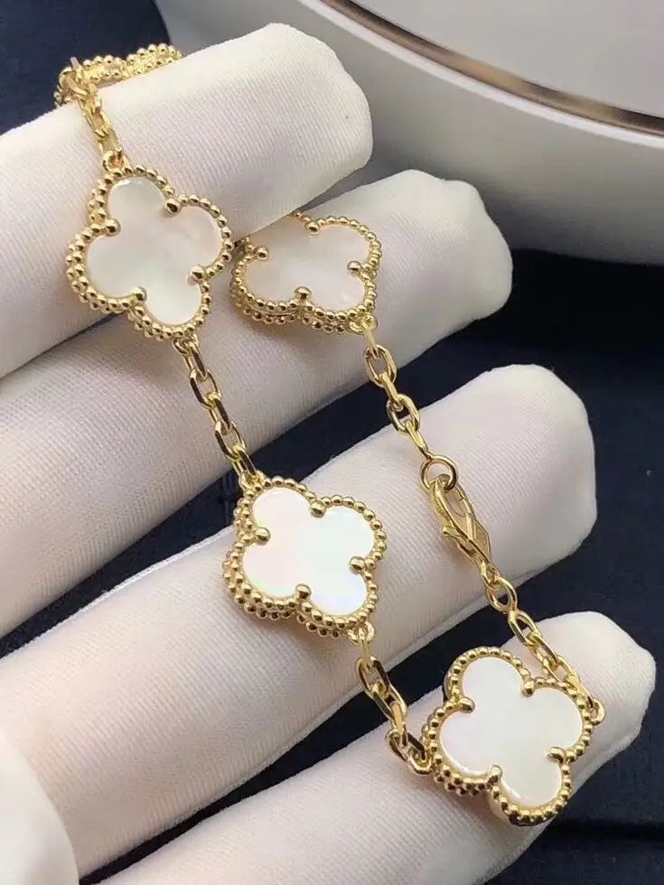 COLLAR Y PULSERA TRÉBOL 🎁 CON HERMOSA CAJA DE REGALO ➕ ENVÍO GRATIS