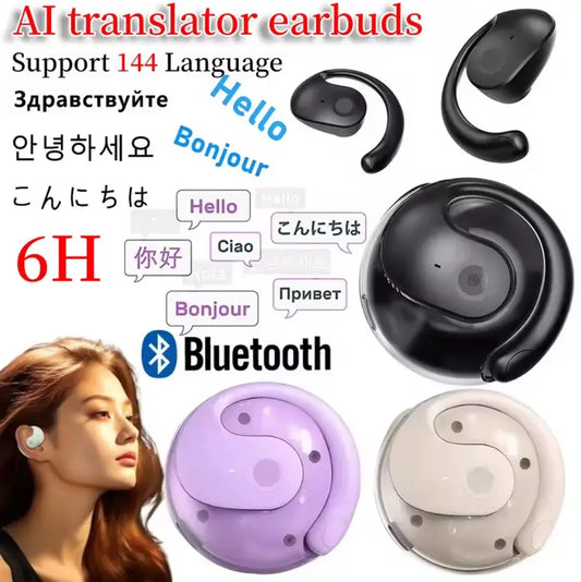 Auriculares Inalámbricos OWS Bluetooth 5.4 con Traducción 144 Idiomas