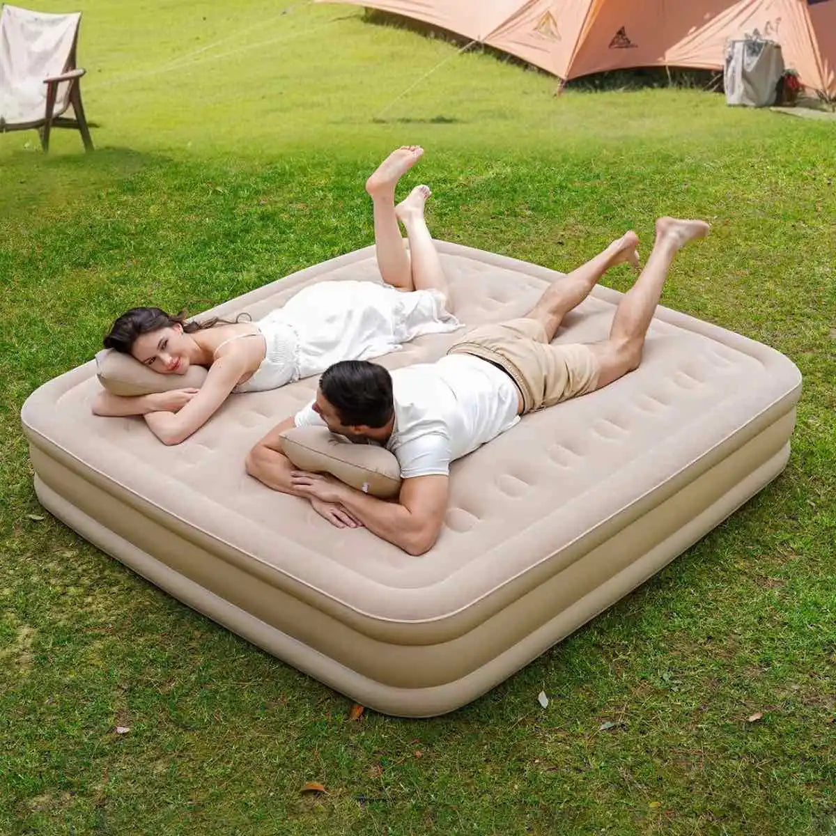 Colchón Inflable Eléctrico Premium 2 en 1 (Impermeable + Bomba Automática) 🔥 | Envío GRATIS 🚚