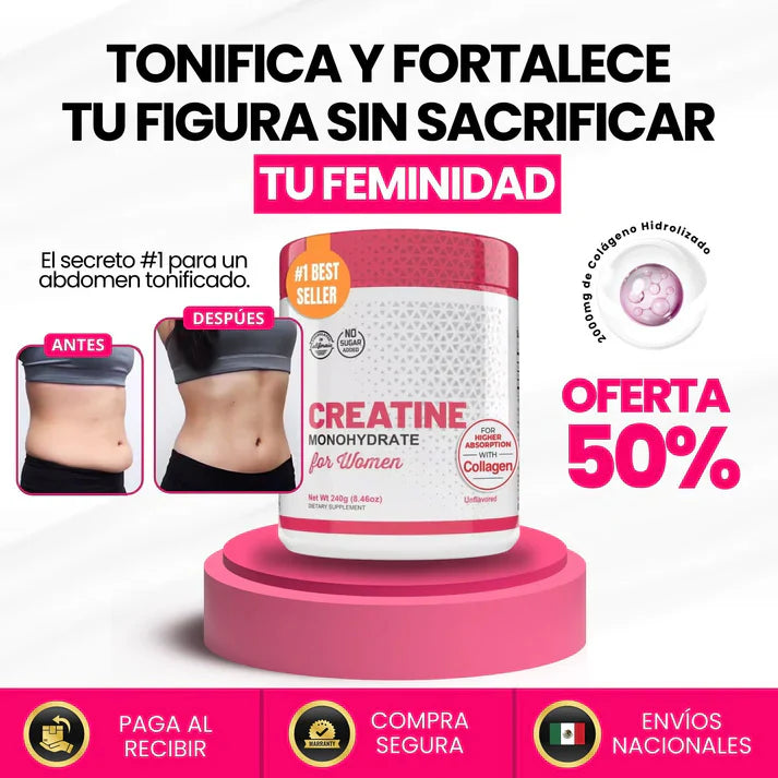 CREATINA CON MONOHIDRATO - TONIFICA TU CUERPO SIN INFLARTE ➕  Envío Gratis