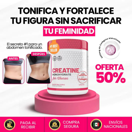 CREATINA CON MONOHIDRATO - TONIFICA TU CUERPO SIN INFLARTE ➕  Envío Gratis