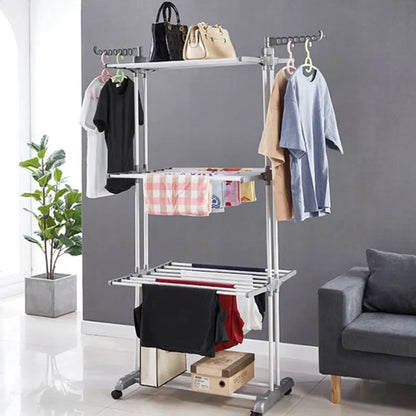 Tendedero De Ropa Plegable Con Ruedas ➕ Envío Gratis