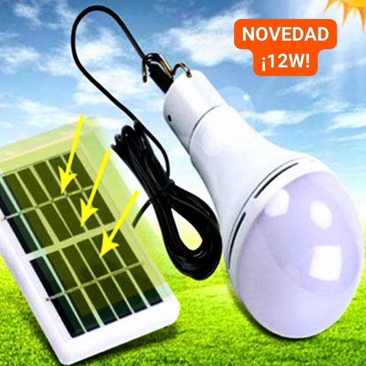 Bombillas LED 12W Con Paneles Solares : ¡Luz Sin Enchufes y Gratis!