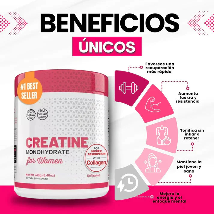 CREATINA CON MONOHIDRATO - TONIFICA TU CUERPO SIN INFLARTE ➕  Envío Gratis