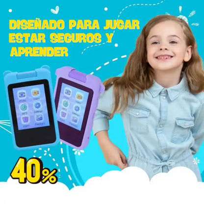 Celular Inteligente, Didáctico con 2 Cámaras, linterna y Seguro para Niños ➕ Envío Gratis