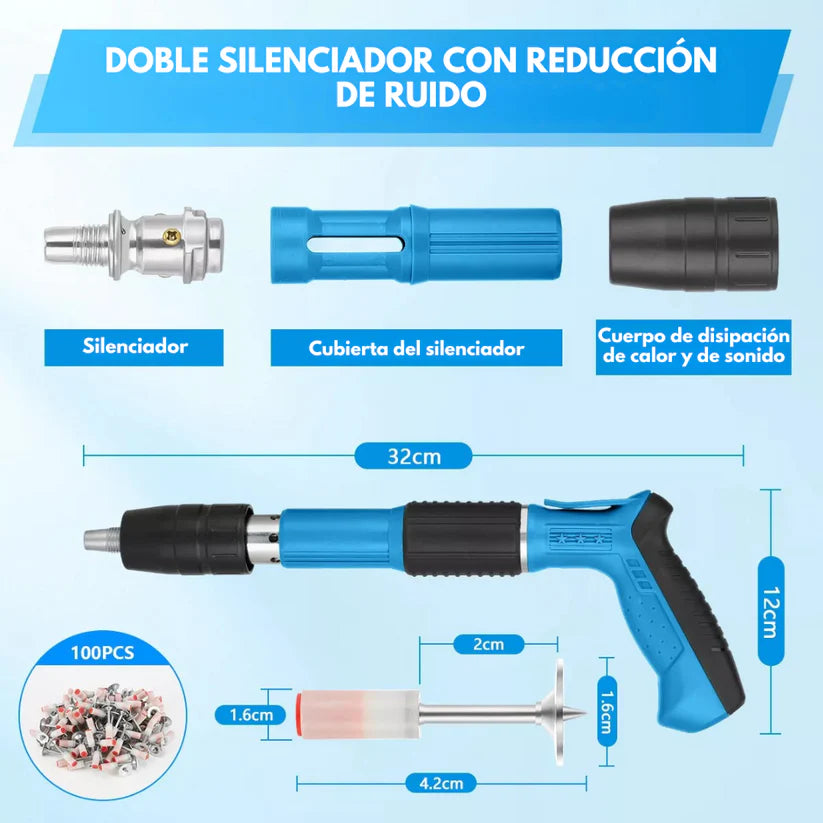 Potente Pistola de Clavos 🎁 Gratis Linterna Led Recargable ➕ Envío Gratis
