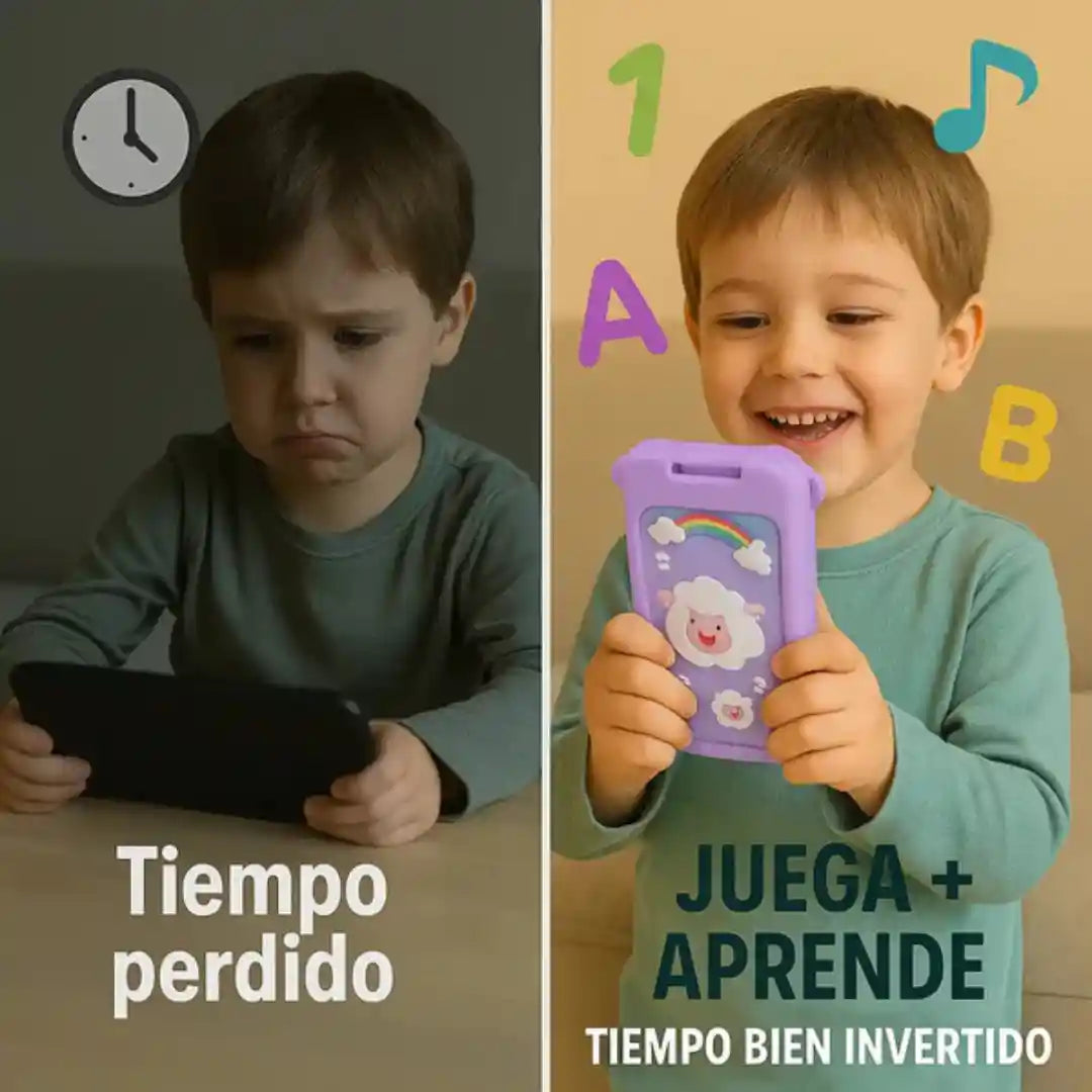 Celular Inteligente, Didáctico con 2 Cámaras, linterna y Seguro para Niños ➕ Envío Gratis