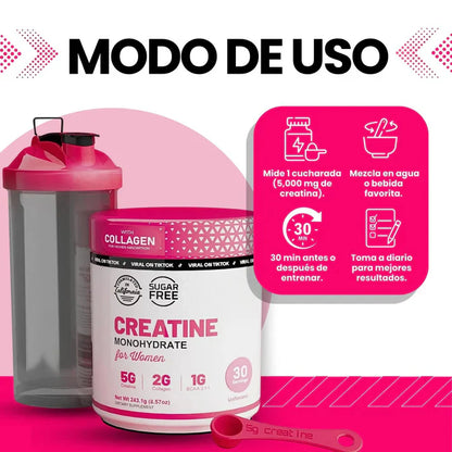 CREATINA CON MONOHIDRATO - TONIFICA TU CUERPO SIN INFLARTE ➕  Envío Gratis
