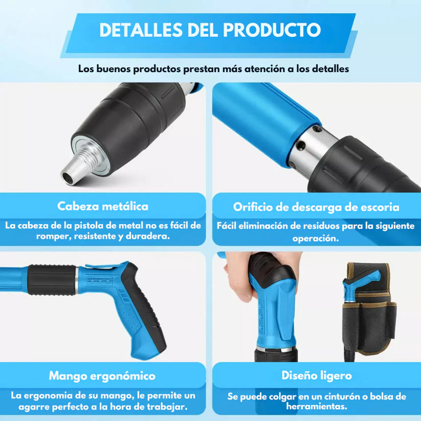 Potente Pistola de Clavos 🎁 Gratis Linterna Led Recargable ➕ Envío Gratis