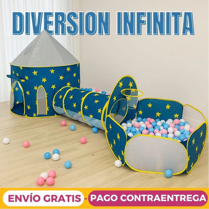 Carpa Castillo 3 En 1 Túnel + Piscina➕ Envío Gratis