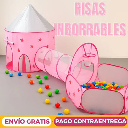 Carpa Castillo 3 En 1 Túnel + Piscina➕ Envío Gratis