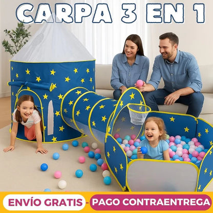 Carpa Castillo 3 En 1 Túnel + Piscina➕ Envío Gratis