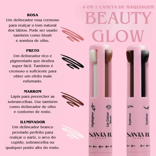 BeautyGlow - Lápiz de maquillaje 4 en 1 ➕ Envío Gratis