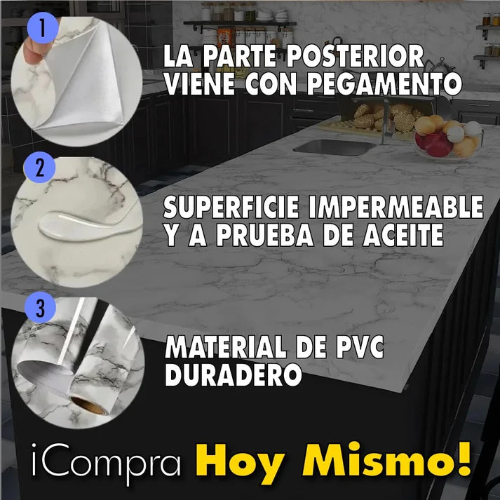 ADHESIVO TIPO MARMOL ✨ 2 METROS X 60CM CALIBRE 01 MM ➕ Envío Gratis