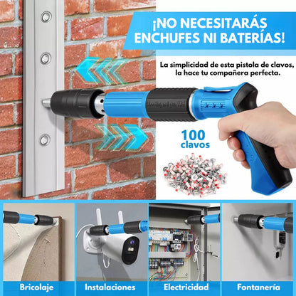 Potente Pistola de Clavos 🎁 Gratis Linterna Led Recargable ➕ Envío Gratis