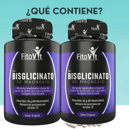 Bisglicinato de magnesio 60 cápsulas masticables Fitovit ➕ Envío Gratis