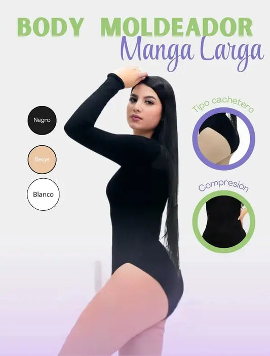 Body moldeador manga larga ➕ Envío Gratis