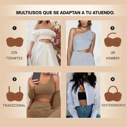 Comodidad total 💗 Sujetador sin tiras, sin costuras, con soporte real ➕ Envío Gratis