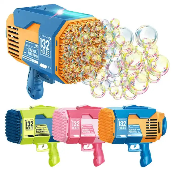 Pistola de Burbujas de 132 Agujeros 🎁 Gratis: x2 Líquidos de Burbujas | Batería recargable| Cable USB | Envío Gratis