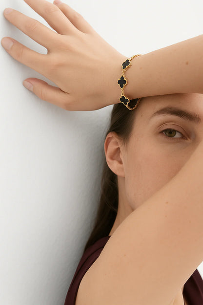 COLLAR Y PULSERA TRÉBOL 🎁 CON HERMOSA CAJA DE REGALO ➕ ENVÍO GRATIS