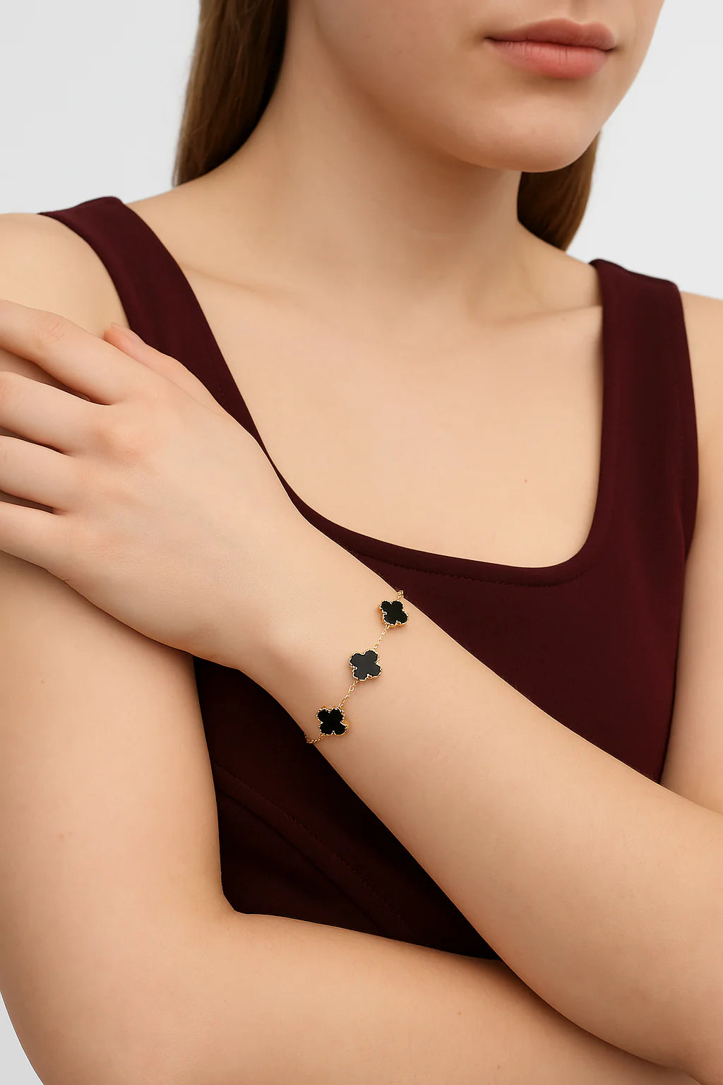 COLLAR Y PULSERA TRÉBOL 🎁 CON HERMOSA CAJA DE REGALO ➕ ENVÍO GRATIS